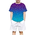 thumbnail image 5 of YUEHUA Kids' Rainbow Sprinkle Gradient T-Shirt, Boys' Short Sleeve Tee, All-Over Ombre Print Top for Colorful Summer Days, 5 of 5