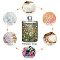 thumbnail image 6 of Yayeee 4 Pack Qtip Holder Bathroom Cotton Swab Canister with Lid Clear Dispenser Set, Beige Floral Garden, 6 of 6