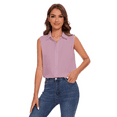 thumbnail image 4 of SPRING SEAON Women’s Sleeveless Blouse V Neck Button Down Chiffon Shirt for Women Casual Loose Fit Work Tops with Collar for Office or Daily Wear, 4 of 11