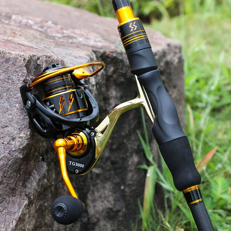 Sougayilang Telescopic Fishing Rod and Spinning Reel Combo Portable Fishing  Pole 13+1BB Smooth Fishing Reel 