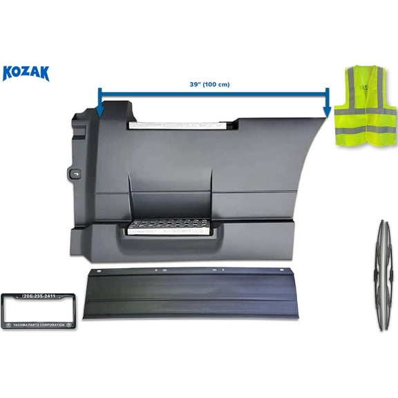 Rear Step Side Fairing Panel with Rubber Stripe Left Side 39" (100 cm) steps and frame Compatible with Volvo VNL 2018