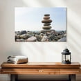 thumbnail image 2 of Elephant Stock Seaside Stone Stack Wall Art - Horizontal Canvas Wall Art - Living Room Wall Decor - Wellness Canvas - Gray And Blue Decor - 24" x 16", 2 of 8