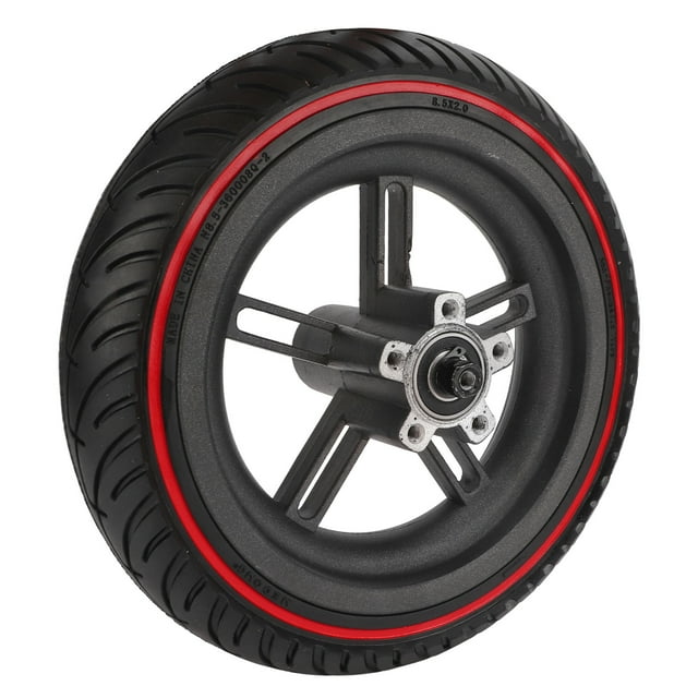 Rubber Rear Wheel Tyre Hub, High Toughness Durable Rear Wheel Tire Hub Set Shock Resistant For Maintainence Red