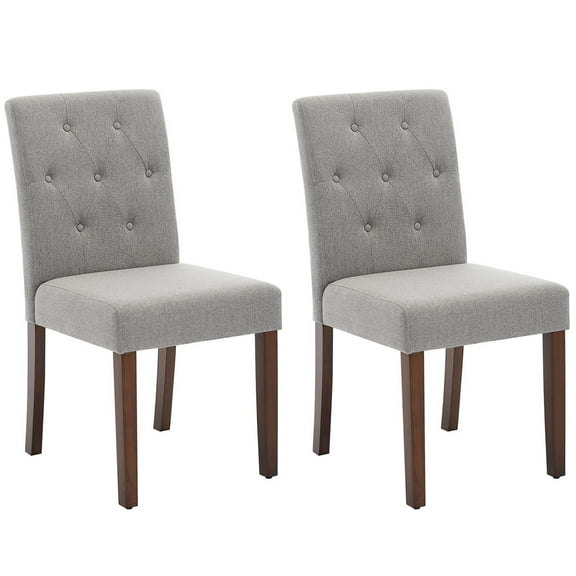 Ataucjin 2 Pcs Parsons Button Tufted Dining Chairs,Upholstered Fabric Kitchen Chairs with Wood Legs & Padded Seats,Living Room Kitchen Furniture