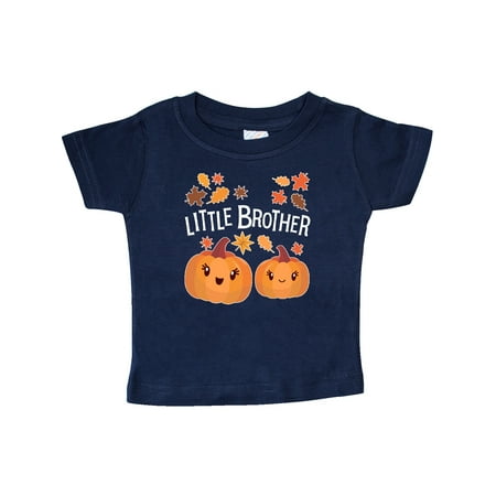 

Inktastic Little Brother Pumpkins with Fall Leaves Gift Baby Boy T-Shirt