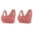 thumbnail image 1 of (2-Pack) Rinsvye Womens No Steel Ring Womens Bras Comfortable Support Front Close Bra T High Support Sports Bra Back Plus Size Seamless Tan Sports Bra Unlined Bra for Large Strapless Bra for Women B, 1 of 5