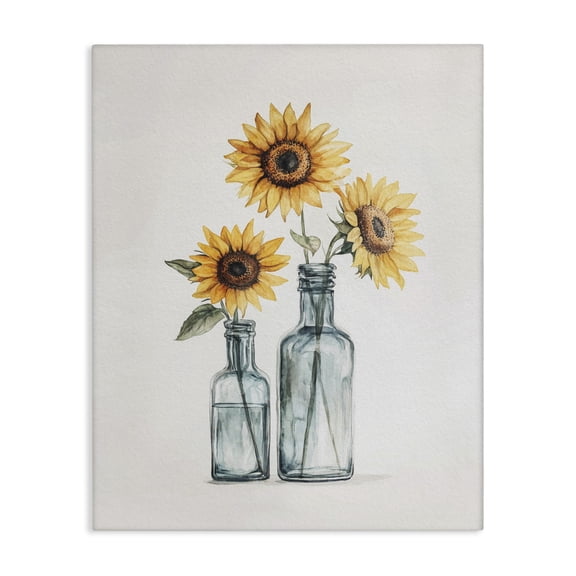Stupell Industries Cottage Sunflowers in Bottles Trio Canvas Art, 16 x 20, by Svetlana Aleynikova