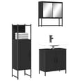 thumbnail image 1 of vidaXL 3 Piece Bathroom Furniture Set Black Engineered Wood, 1 of 5