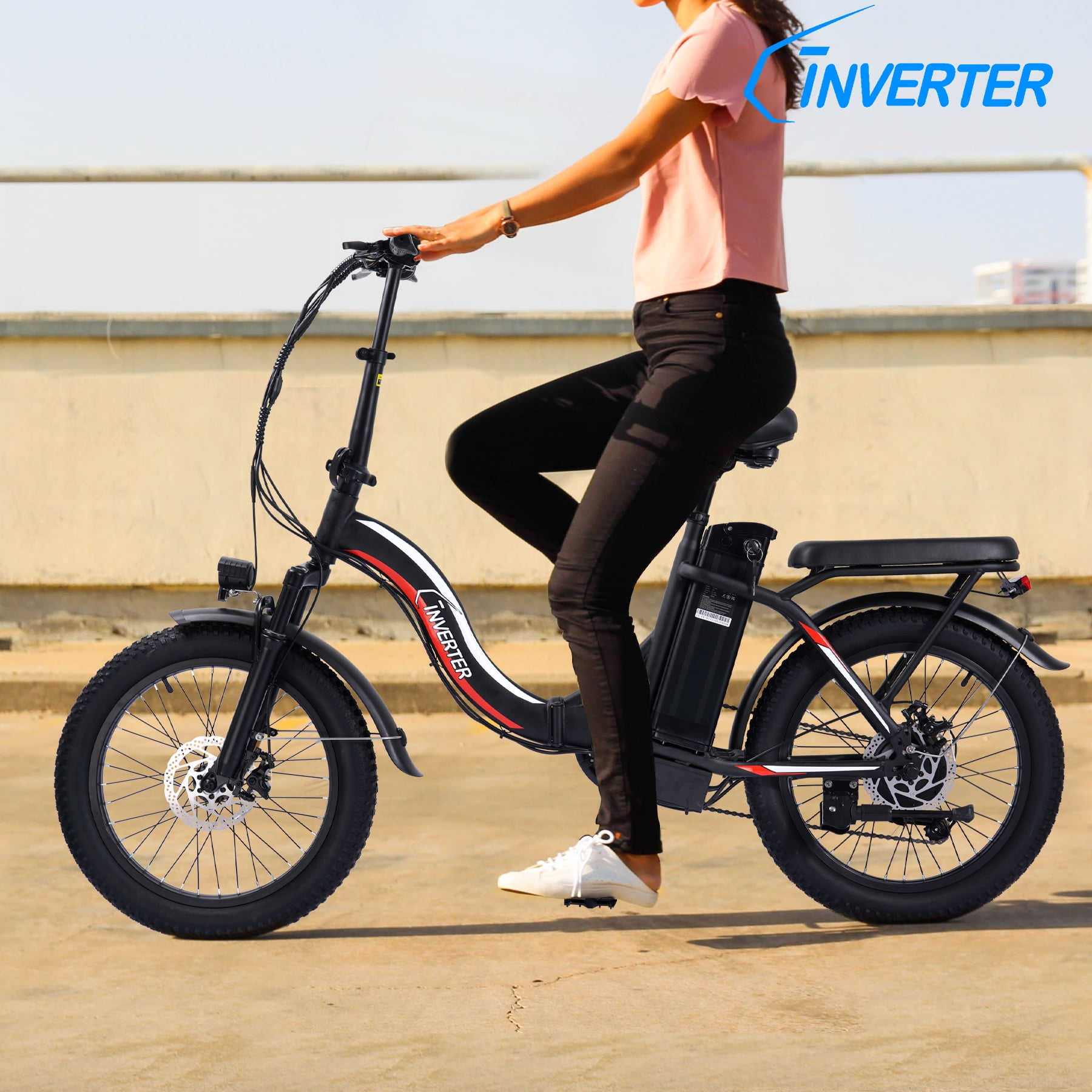 C INVERTER GEMINI 20 X 3.0 Fat Tire Electric Bike 11.6Ah 36V Battery Folding E Bike Max.Range 20 55 Miles 20 MPH Max Speed Electric Bicycle for