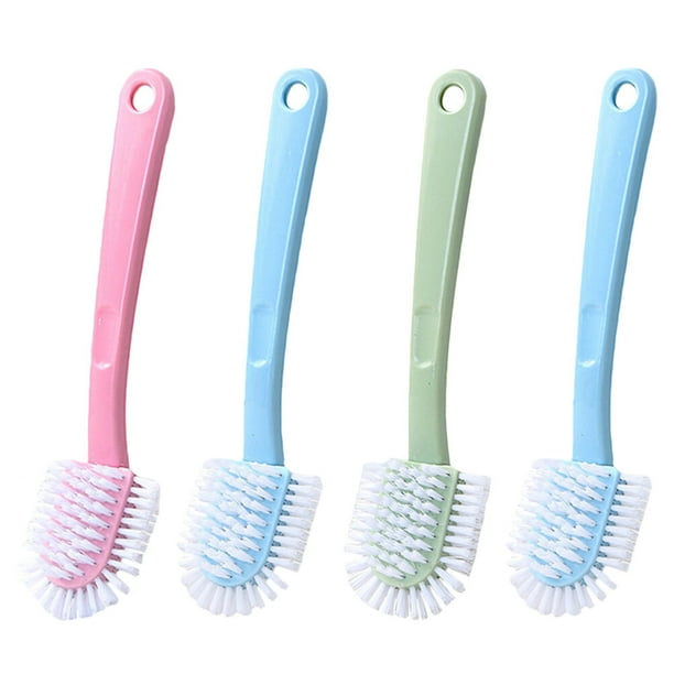 EeaseMX 4 cepillos de limpieza de plástico para baño, cepillo de limpieza de mango largo, cepillo para zapatos.