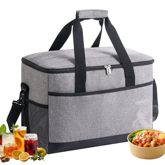 BN-LINK Insulated Cooler Bag,37Qt Capacity Soft Cooler with Adjustable Shoulder Strap,Leakproof Lunch Bag for Picnic, Grocery, Beach, Camping, Travel,Gray