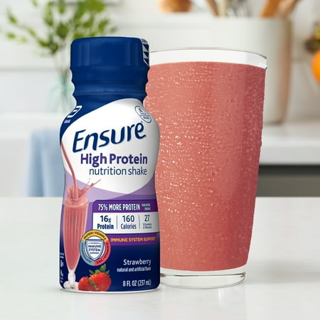 Ensure High Protein Nutrition Shake, Strawberry, 8 fl oz, 6 Count
