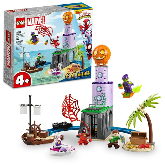 LEGO Marvel Team Spidey at Green Goblin's Lighthouse 10790, Toy for Kids ages 4  with Pirate Shipwreck, Miles Morales Minifigure & More, Spidey and His Amazing Friends Series