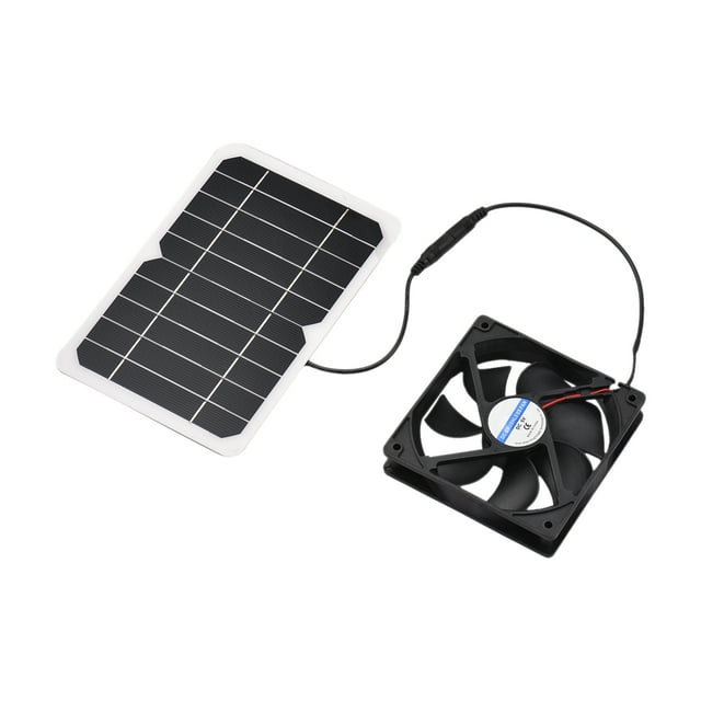 Panel solar de 6W 5V con ventilador Ventilador Gallineros Ventilador solar Célula solar para coberti CACAGOO Ventilador eléctrico