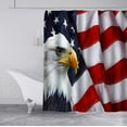 thumbnail image 3 of American Flag Shower Curtain, Bald Eagle Hawk Bird Red White Stars and Stripes Fourth of July Independence Day Patriotic Bathroom Decor, Waterproof Fabric Shower Curtain, 72 X 72 Inch, 3 of 5