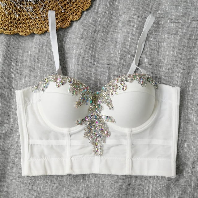 Soutien-Gorge Léger crop top Diamant Scintillant
