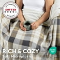 thumbnail image 6 of Sunbeam Electric Heated Throw Blanket Neutral Plaid Super Soft Microplush 4 Heat Settings Oversized 60x80, 6 of 13