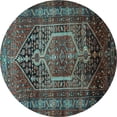 thumbnail image 1 of Ahgly Company Indoor Round Persian Light Blue Traditional Area Rugs, 3' Round, 1 of 4