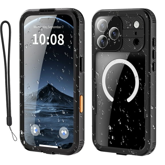 ShieldFlex Magnetic for iPhone 17 Pro Case, IP68 Waterproof Dustproof Case, Compatible with Magsafe Built-in Screen Protector Full Body Heavy Duty Rugged Phone Cover 6.3 inch,Black