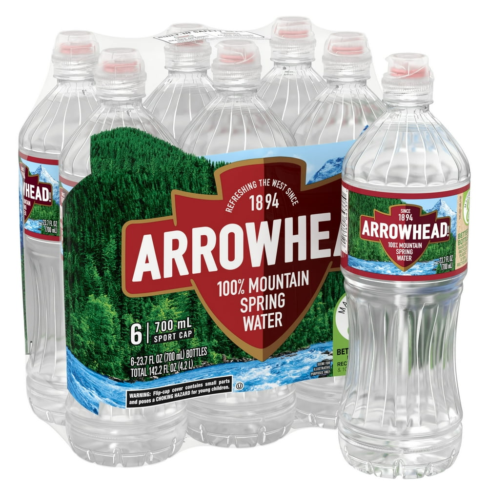 ARROWHEAD Brand 100 Mountain Spring Water, 23.7ounce plastic sport