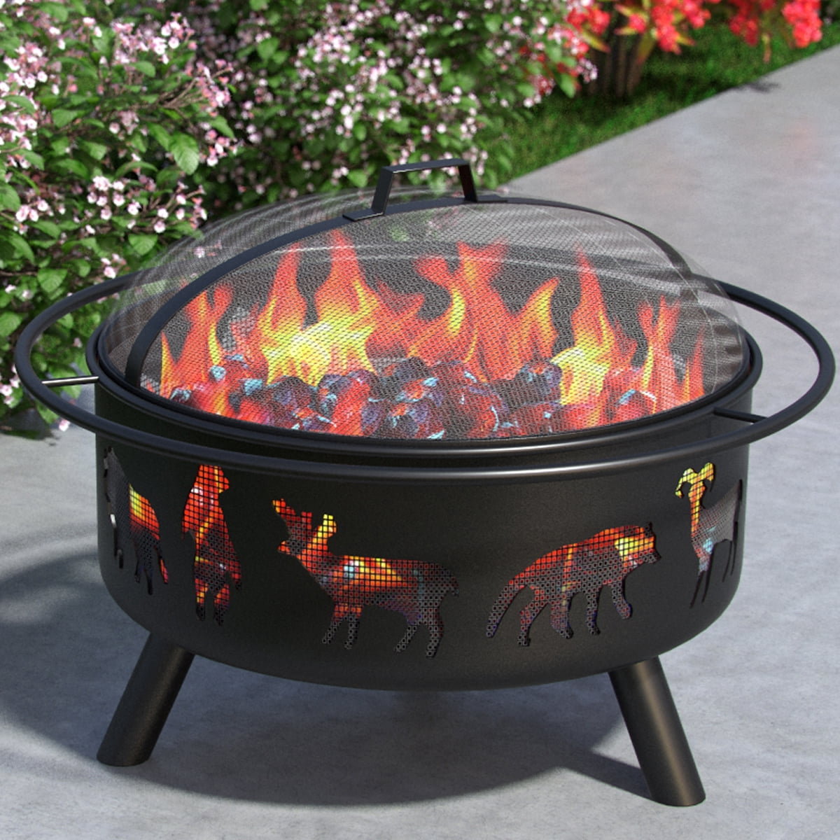 Regal Flame Wild Life 23 Portable Outdoor Fireplace Fire Pit Ring for Backyard Patio Fire, RV, Patio Heater, Stove, Camping, Bo