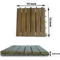 thumbnail image 4 of Mcombo 10 Pieces 12"x12" Outdoor Wood Flooring Interlocking Deck Tiles Brown, 4 of 7