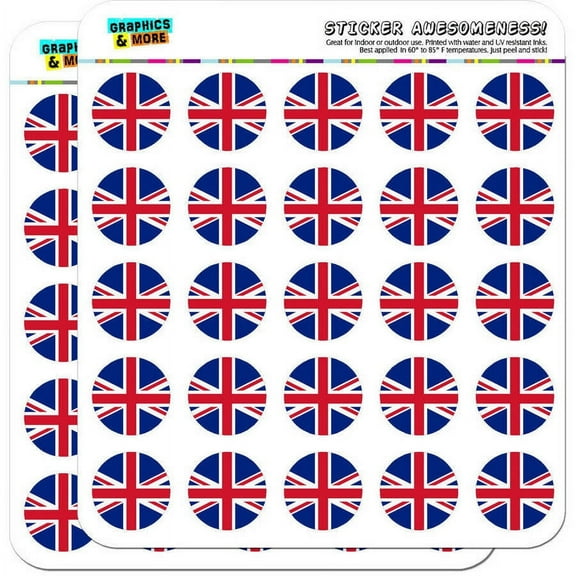 The United Kingdom National Country Flag 50 1" Planner Calendar Scrapbooking Crafting Stickers