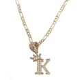 thumbnail image 1 of Cadena y dije de brillos con corona de oro laminado letra K, 1 of 7