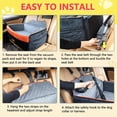 thumbnail image 6 of Dog Car  for Medium Large Dogs, Detachable Washable Pet Booster  with Memory Foam Cushion, Side Pockets, 2 Clip-On Safety Leashes Pet Car  for Dog  to 60 lbs/2 Small Dogs-Black, 6 of 6
