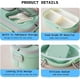 thumbnail image 2 of Bento Lunch Box with Tableware, 1200ML Lunch BoxDouble Layered 6 Compartment Bento Box, Builtin Utensil Set, LeakProof (Green), 2 of 5