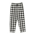 thumbnail image 4 of Kll Womens Houndstooth Black And White Print Pajama Pants Soft Pajama Bottoms For Women Cozy Lounge Pants, 4 of 9