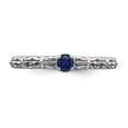 thumbnail image 4 of 925 Sterling Silver Stackable Expressions Created Sapphire Single Stone Ring Size: 7; for Adults and Teens; for Women and Men, 4 of 5