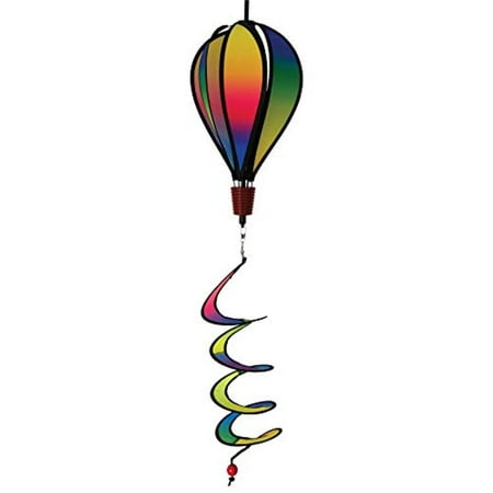 In the Breeze 1029 — Mini Rainbow Blended Hot Air Balloon Wind Spinner, Hanging Yard Spinner