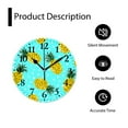thumbnail image 4 of 12 Inch Wall Clock Battery Operated Silent Clock Decorative for Office, Kitchen, Outdoor, Living Room，Cartoon Pineapple on Green Exquisite, 4 of 4