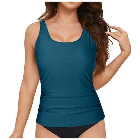 UngA Women s Underwire Tankini Top Only - Push Up Swimsuit Top with Bra Support Tummy Control Bathing Suit Top No Bottom 2025 Underwire Swimsuits for Women(Navy S)