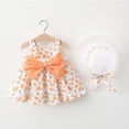 thumbnail image 4 of WOLLED 6M-3T Baby Girls Bow-Tie Tutu Dresses with Hat 2PCS Infant Summer Sleeveless Onesies Dress Halter Princess Sundress Skirt, 4 of 11