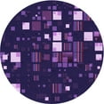 thumbnail image 1 of Ahgly Company Indoor Round Patterned Purple Violet Purple Area Rugs, 8' Round, 1 of 6