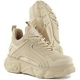thumbnail image 5 of Buffalo CLD Chai Women's Vegan Chunky Sole Lace Up Trainers In Cream Size 10, 5 of 6