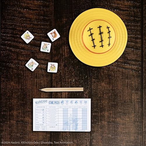YAHTZEE: One Piece - Classic Family Dice Game, Collectible Edition Straw Hat Head Dice Cup, Officially Licensed, Family & Kids Ages 8+, 1+ Players