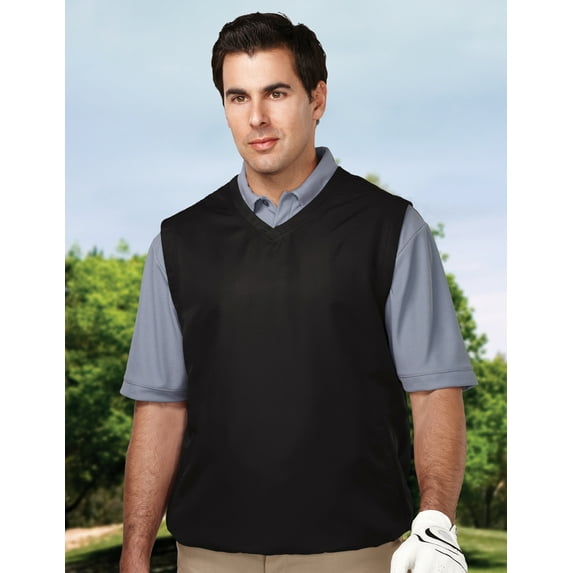 Tri-Mountain Legend J2612 V-Neck Vest, Large Tall, Black