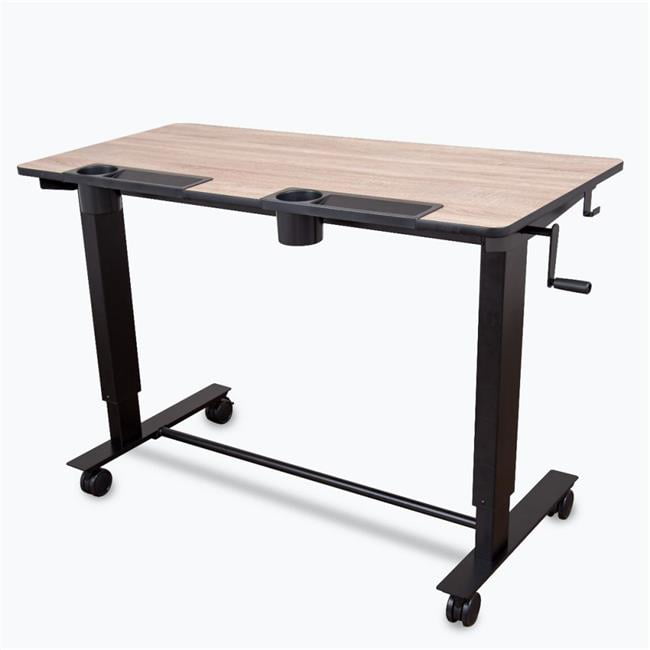 Luxor 2STUDENTCW Two Student Standing Desk with Crank Light Wood
