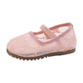 thumbnail image 2 of Girls' Lace Mesh Loafers, Soft Sole Chunky Style Mary Janes, Fit for Daily Strolls, Outdoor Trips and Casual Wear Pink 1.5-2 Years, 2 of 9