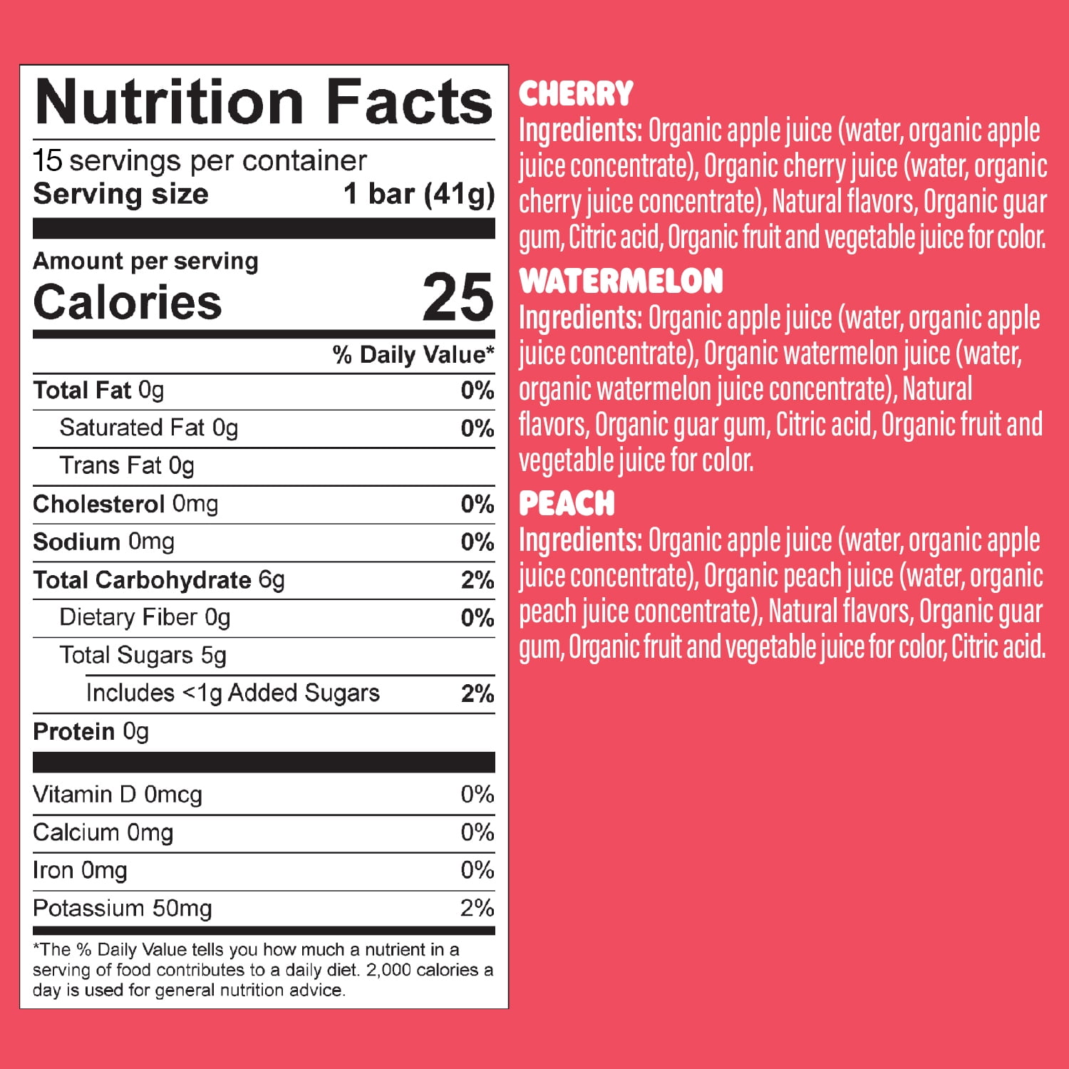 Deebee's Organics Super-Juice Freezie Pops, 15 Count, 1.35 fl oz