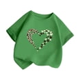 thumbnail image 4 of RMGVDSD Casual T-Shirts For Girls Leopard Heart Print Crew Neck Short Sleeve Loose Summer Party Children Cute Daily Fashion Stylish Versatile Tee Tops,9-10 Years, 4 of 4