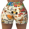 thumbnail image 2 of Fotbe construction road work landscape Shorts Sin Costuras – Shorts Deportivos de Cintura Alta para Mujer, Elásticos para Gimnasio, Yoga, Running o Ciclismo-Medium, 2 of 8