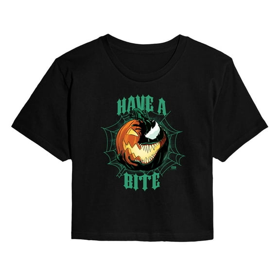 Marvel - Have A Bite  - Juniors Cropped Graphic T-Shirt