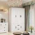 thumbnail image 6 of Idealcabin Freestanding Wardrobe Armoire With Drawers, Modern Bedroom Wardrobe Closet for Hanging Clothes, Wood Cabinet with Shelves, 6 of 8