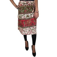 Mogul Women's Printed Wrap Skirt Hippie Boho Chic Cotton Skirts