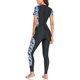 thumbnail image 4 of Traje de surf de manga corta para mujer, cremallera frontal, protección UV, elástico, estampado de camuflaje, protector contra erupción, manga negra y azul L, 4 of 7