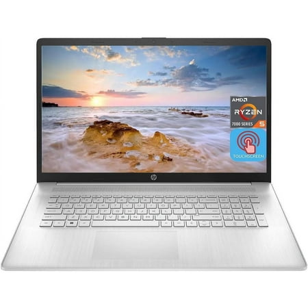 HP Newest 17 Laptop, 17.3" Screen, HD+ Touchscreen Display, AMD Ryzen 5 7530U Processor 12GB RAM 256GB SSD Wi-Fi 6 HDMI Windows 11 Home Silver